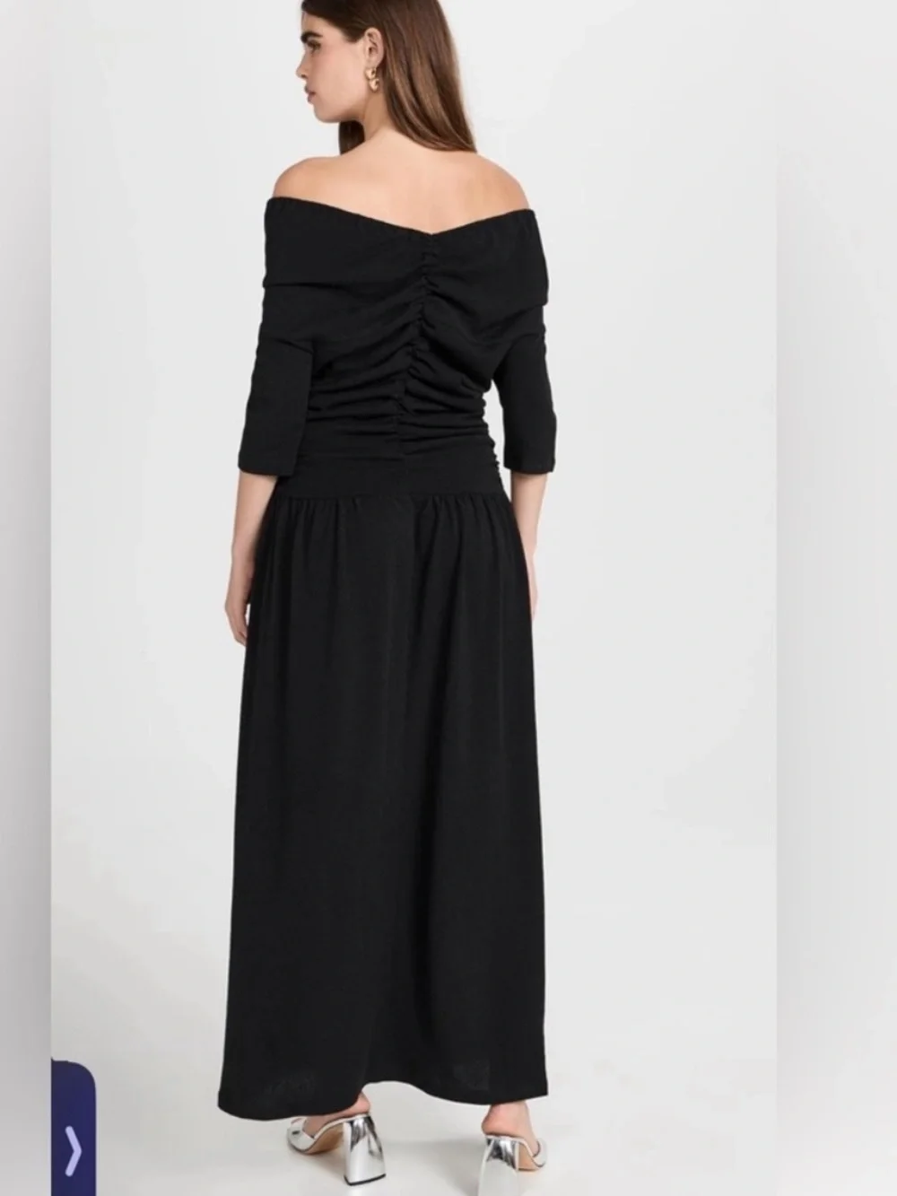 Tach Clothing Adalena Knotted Maxi Dress Black Off The Shoulder - Picture 2 of 8